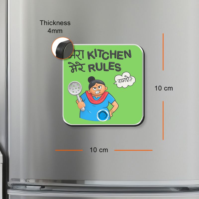Mera Kitchen Mere Rules Personalized Musical Fridge Magnet Rechargeable Custom Song Magnet for Mom